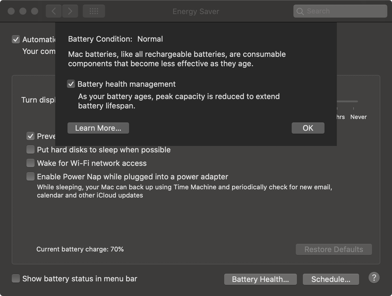OS X Battery health