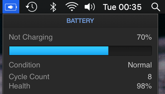 Battery stops charging when the threshold is reached